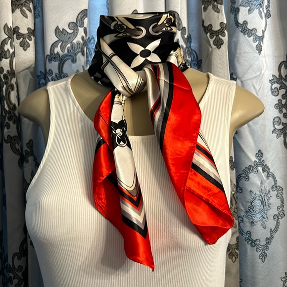New Inspired Black Multi Colored Fashion Scarf - Picture 7 of 9